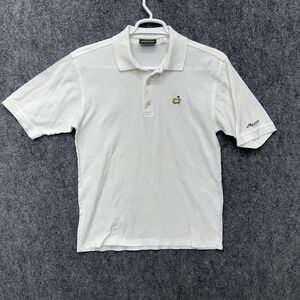 Masters Collection Polo Shirt Mens Medium White 60s Two Ply Mercerized Cotton